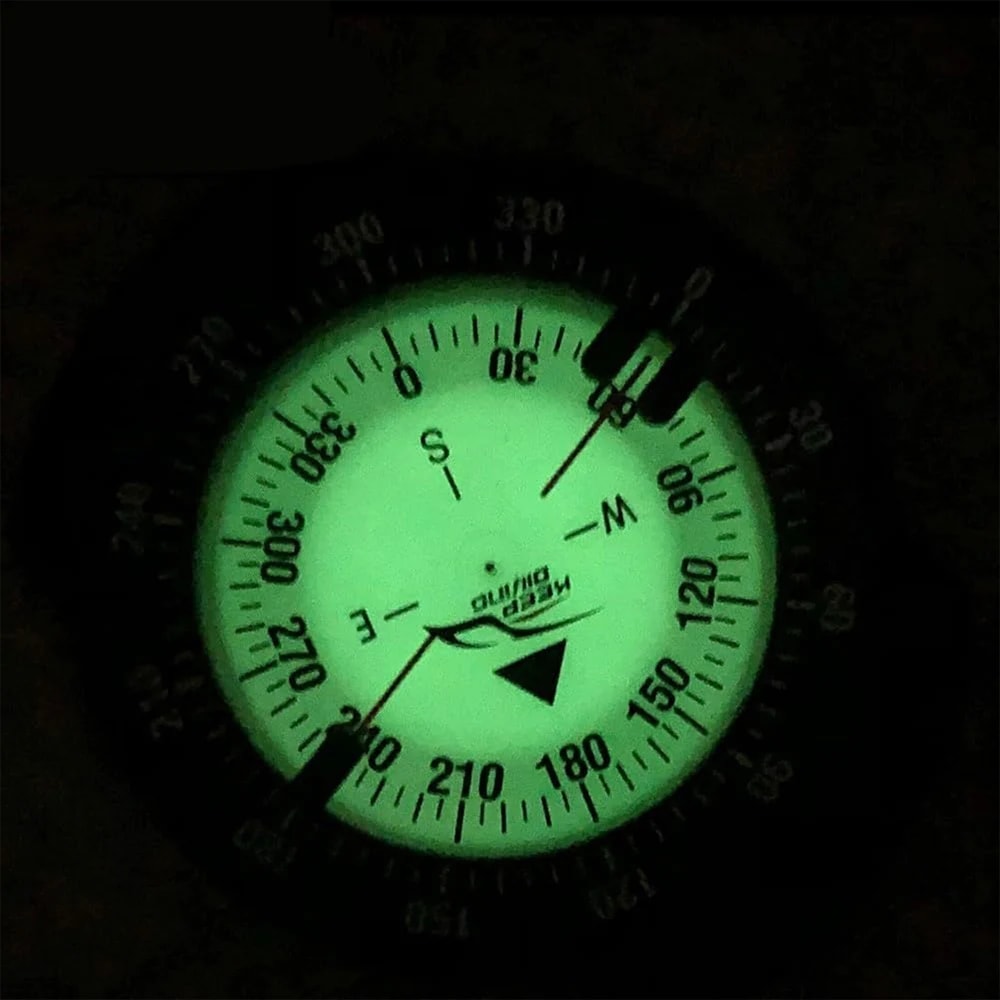 Professional Diving Compass Watch Waterproof Luminous Underwater Navigator for Scuba and Outdoor Exploration