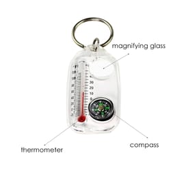 mini survival compass keychain with thermometer for camping hiking outdoor navigation tool