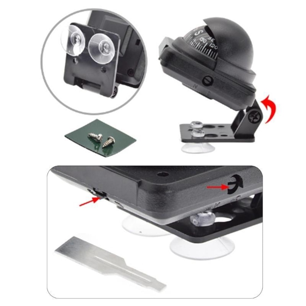 Car Dashboard Compass Mount Navigation Tool for Accurate Direction Reading Outdoor Travel Marine Compass