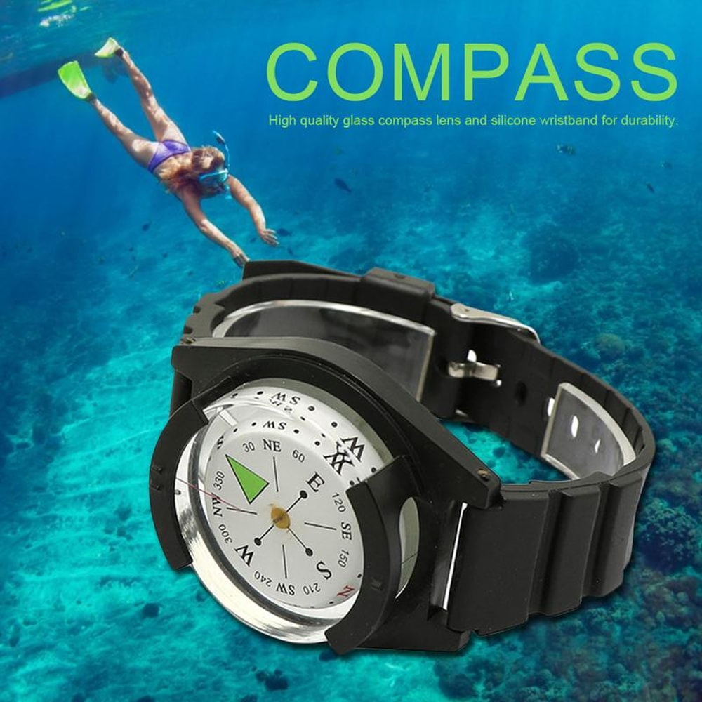 High Precision Waterproof Wrist Compass for Hiking Camping and Diving Navigation