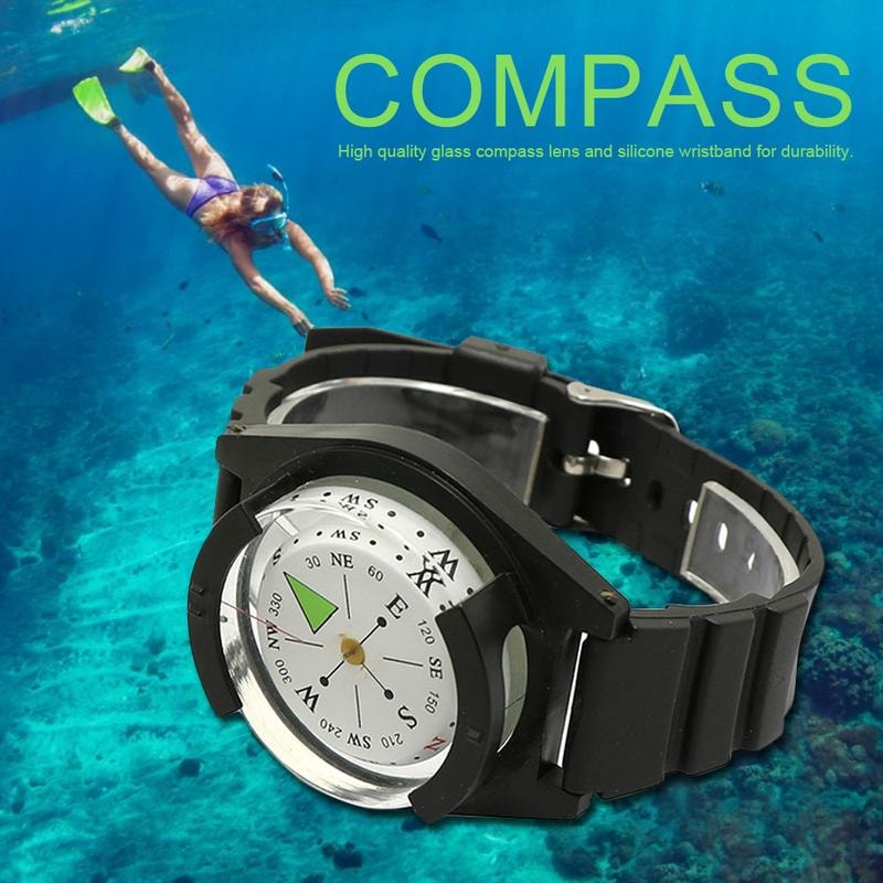 High Precision Waterproof Wrist Compass for Hiking Camping and Diving Navigation