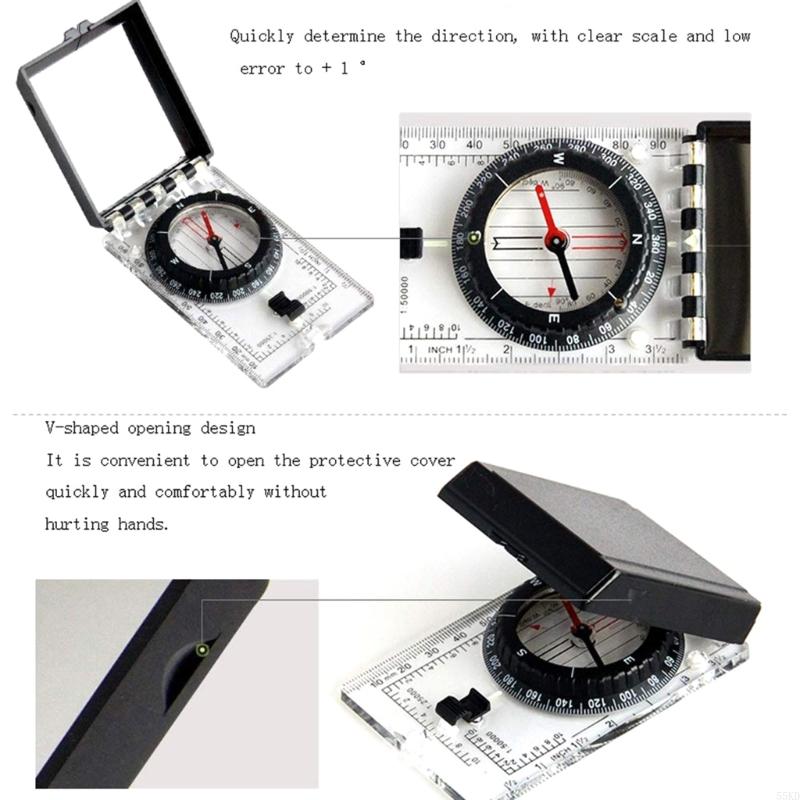 Waterproof Camping Compass With Night Glow Accurate Hiking Navigation Tool 2