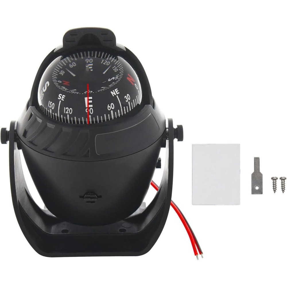 Flush Mount Boat Compass with Illuminated Marine Dashboard Navigation System