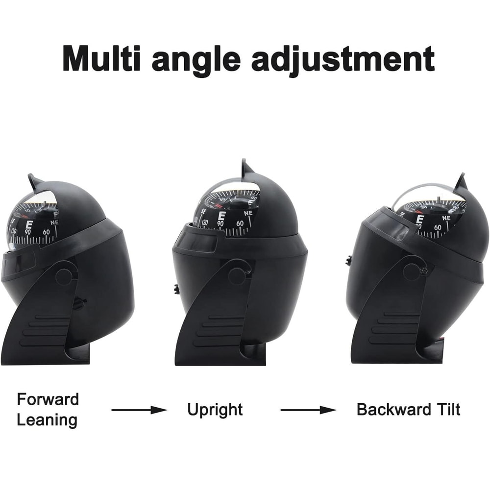 Flush Mount Boat Compass with Illuminated Marine Dashboard Navigation System