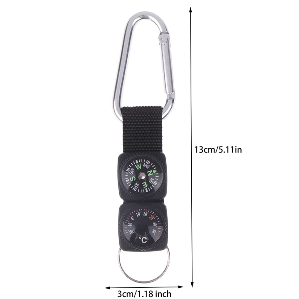 Mini Compass Keychain with Carabiner Portable Hiking Compass Tool for Outdoor Survival Gear