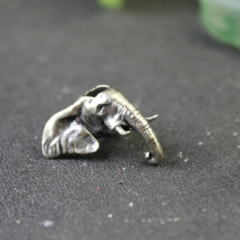 Elephant Head Brass Knife Bead Lanyard Pendant for EDC Paracord Keychain