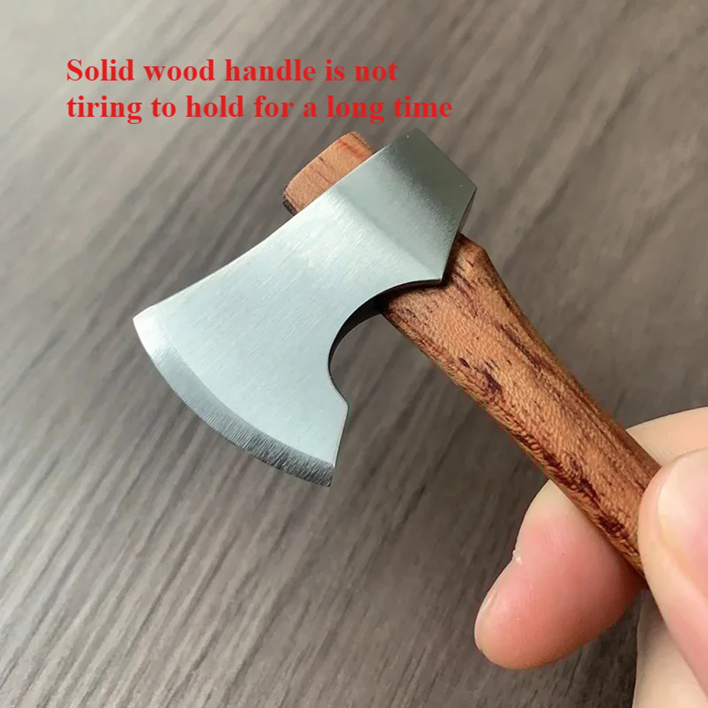 Mini Camping Axe Survival Hatchet with Wooden Handle Portable EDC Outdoor Tool