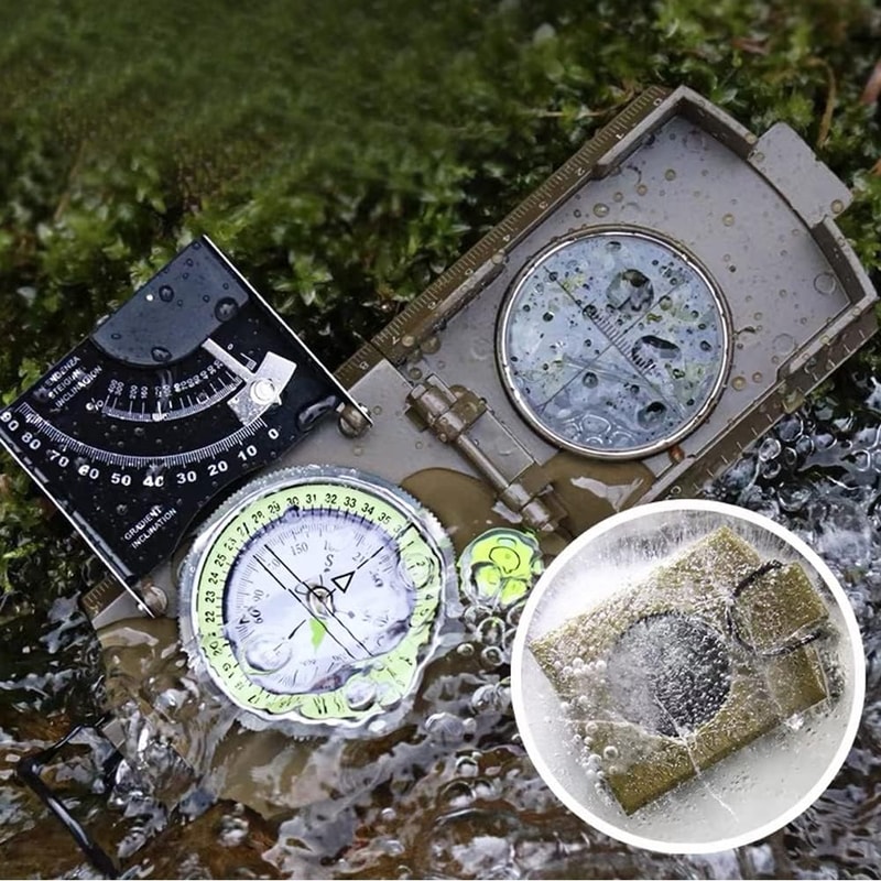 Precision Outdoor Navigation Compass Tool with Clinometer Map Measuring Compass
