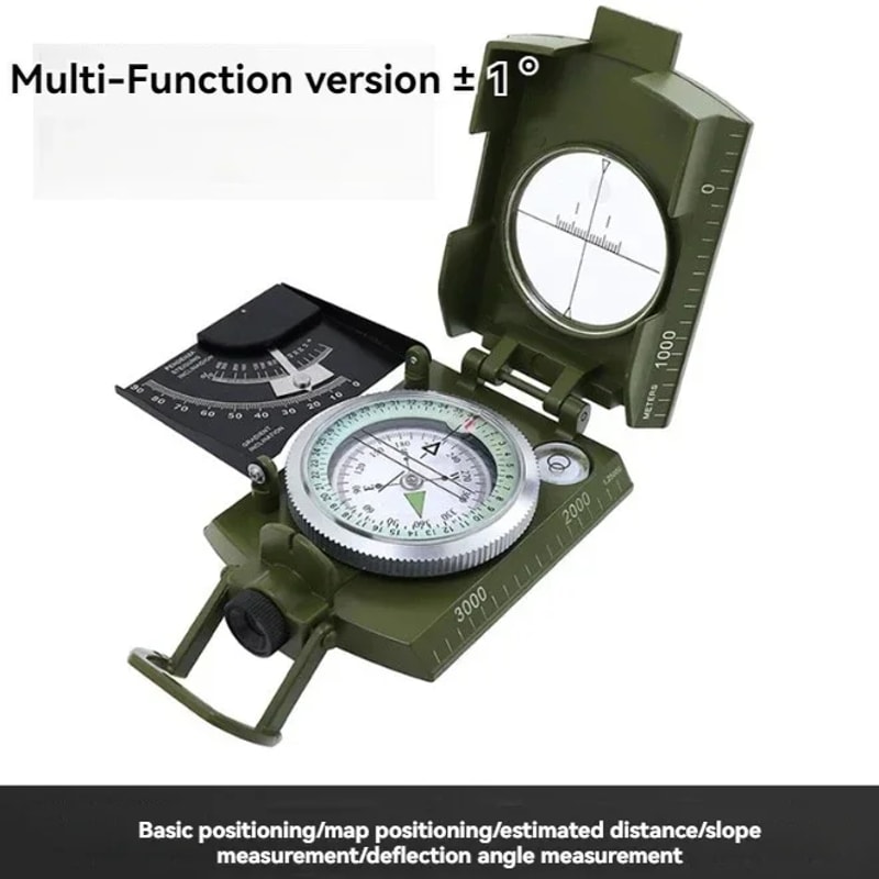 Precision Outdoor Navigation Compass Tool with Clinometer Map Measuring Compass