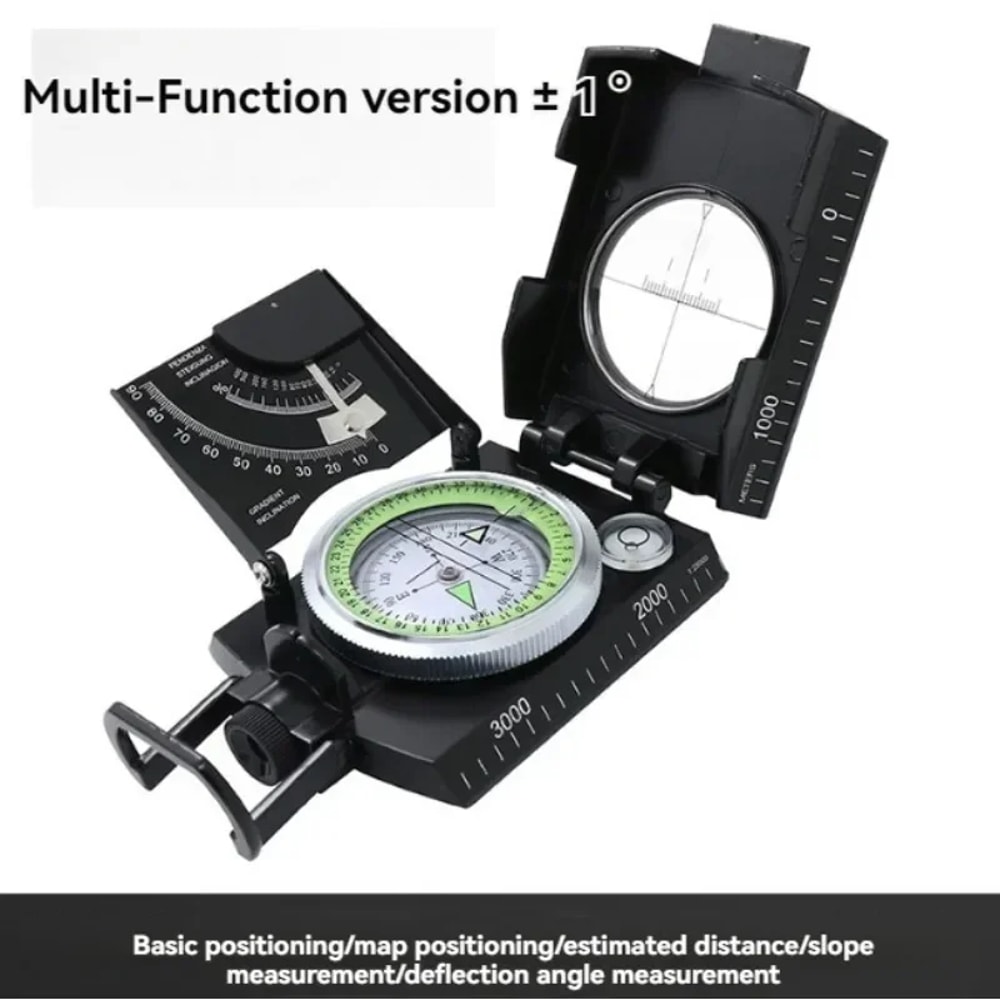 Precision Outdoor Navigation Compass Tool with Clinometer Map Measuring Compass
