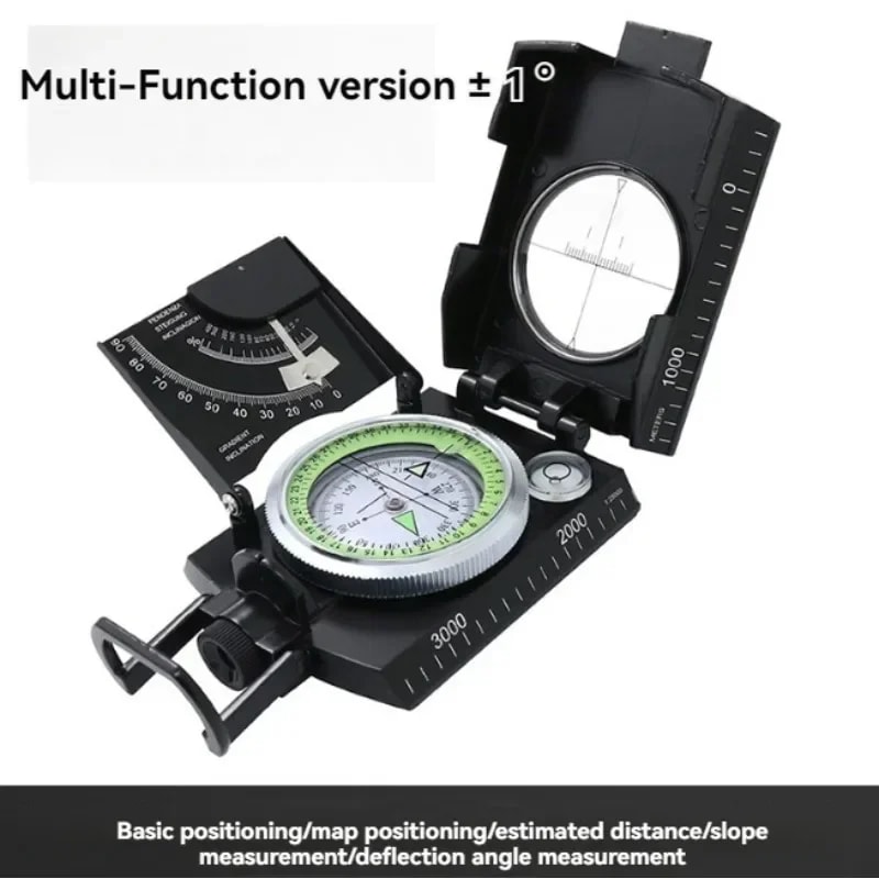 Precision Outdoor Navigation Compass Tool with Clinometer Map Measuring Compass