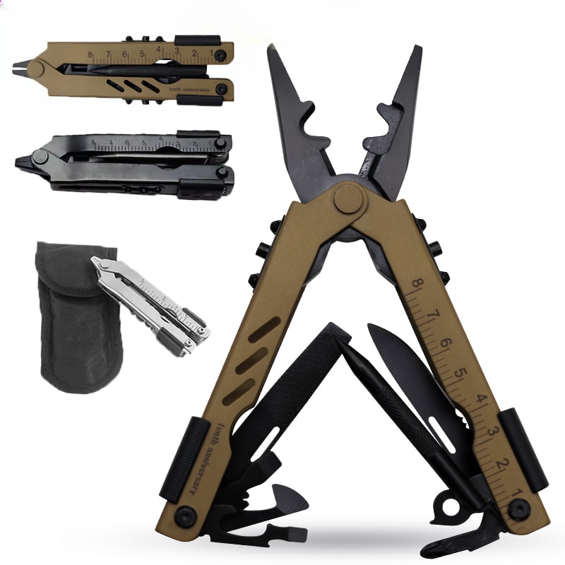 Heavy Duty EDC Multi Tool Pliers Foldable Stainless Steel Survival Tool for Camping Hiking Repair