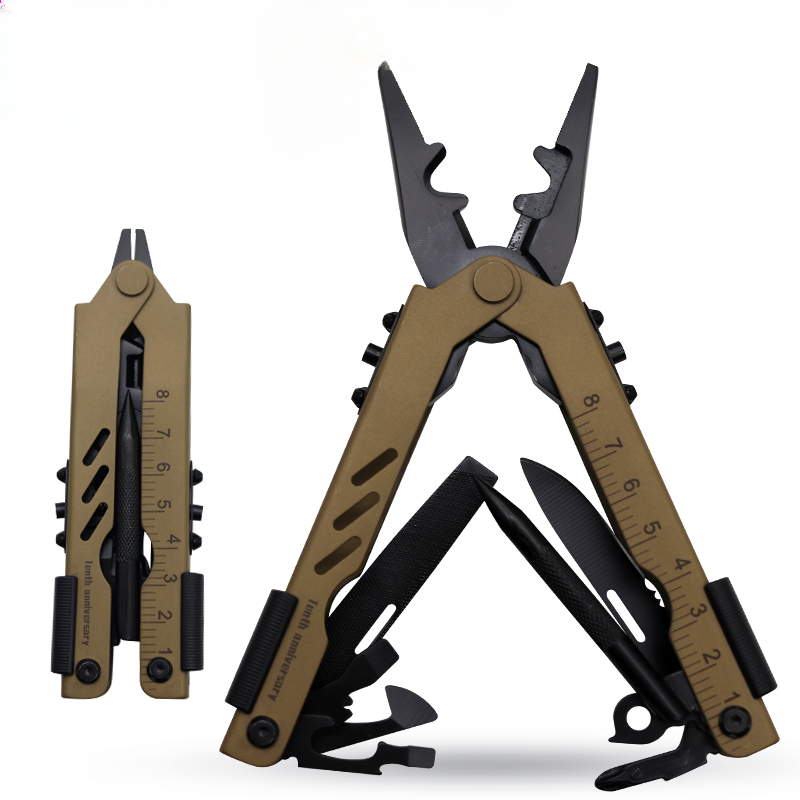 Heavy Duty EDC Multi Tool Pliers Foldable Stainless Steel Survival Tool for Camping Hiking Repair