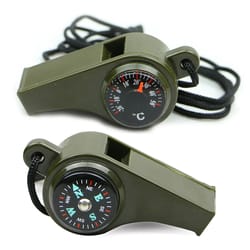 survival whistle with compass & thermometer emergency safety whistle for hiking & camping