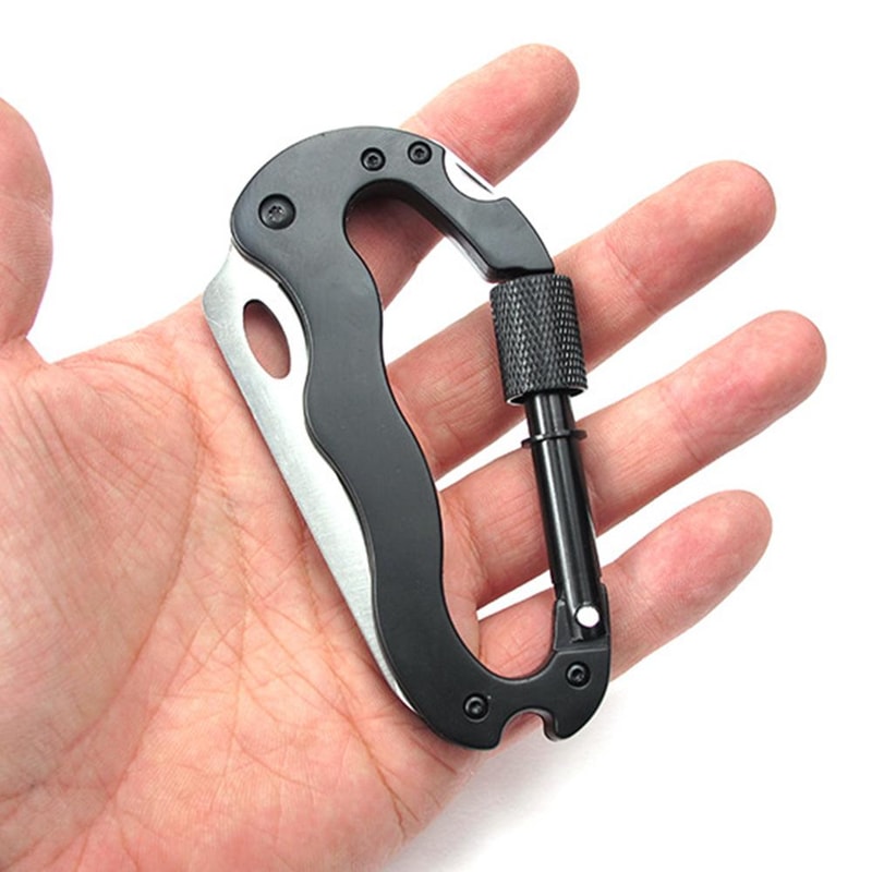 All-in-One Carabiner Multi Tool Bottle Opener Keychain for Outdoor and Everyday Carry
