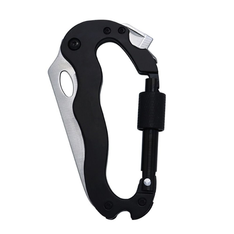 All-in-One Carabiner Multi Tool Bottle Opener Keychain for Outdoor and Everyday Carry