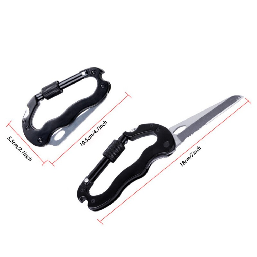 All-in-One Carabiner Multi Tool Bottle Opener Keychain for Outdoor and Everyday Carry