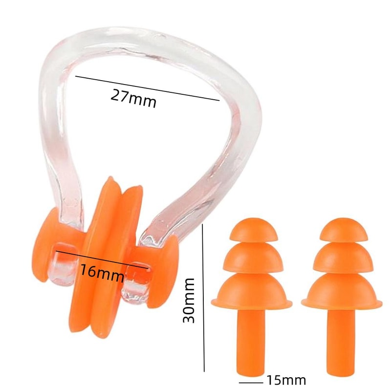 Soft Silicone Swimming Nose Clip and Earplugs Set for Adults and Kids Waterproof Swim Gear