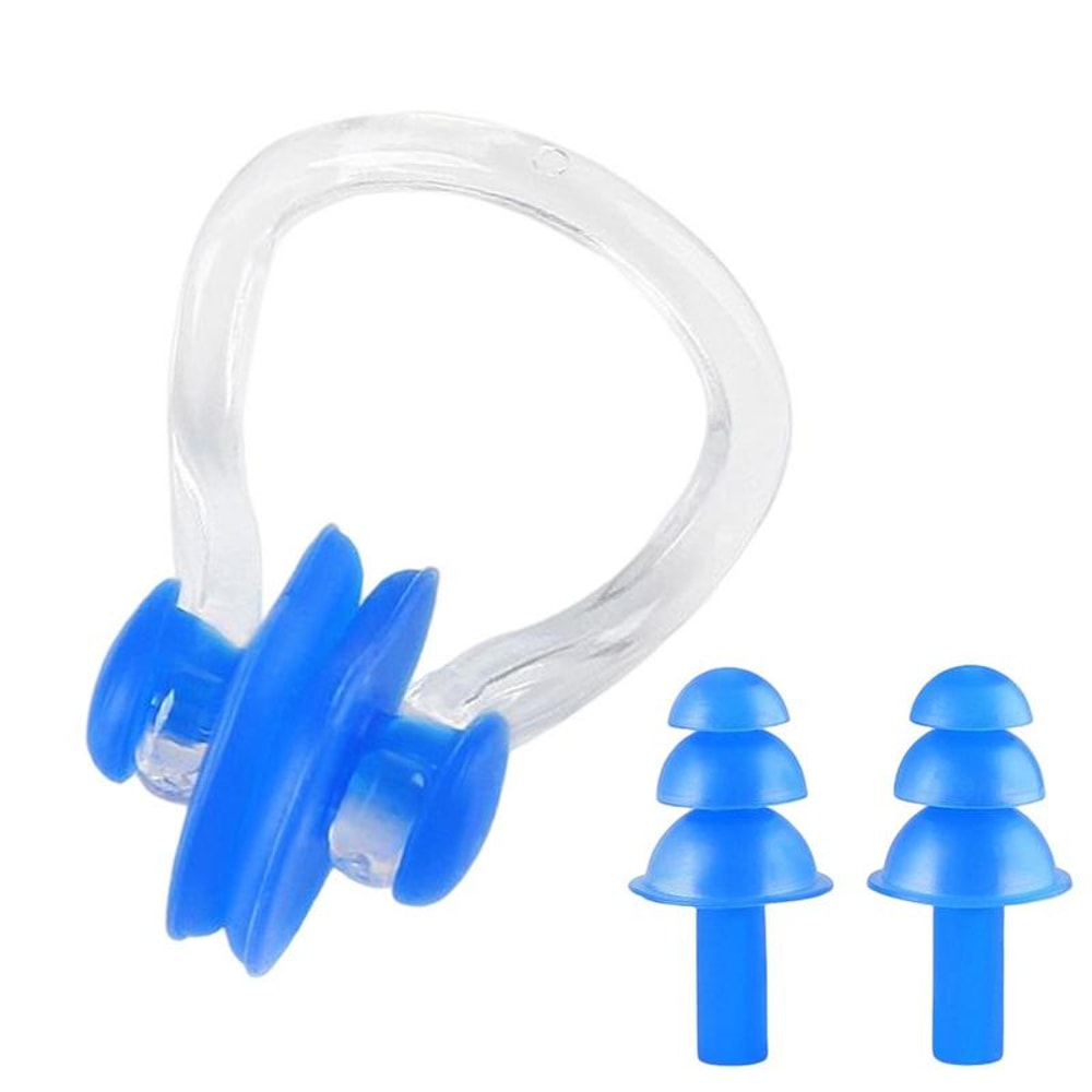 Soft Silicone Swimming Nose Clip and Earplugs Set for Adults and Kids Waterproof Swim Gear