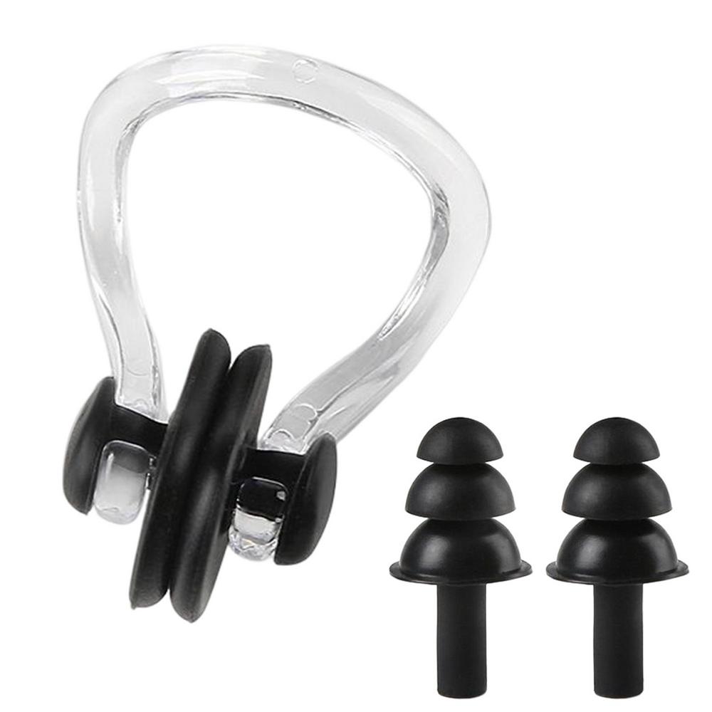 Soft Silicone Swimming Nose Clip and Earplugs Set for Adults and Kids Waterproof Swim Gear