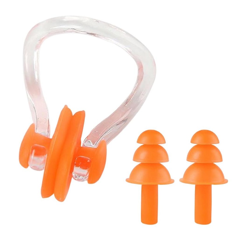 Soft Silicone Swimming Nose Clip and Earplugs Set for Adults and Kids Waterproof Swim Gear