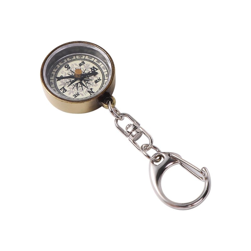 Vintage Mini Keychain Compass Portable Hiking Survival Navigation Tool