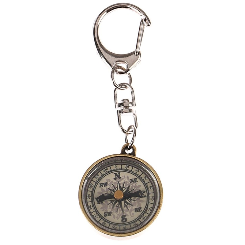 Vintage Mini Keychain Compass Portable Hiking Survival Navigation Tool