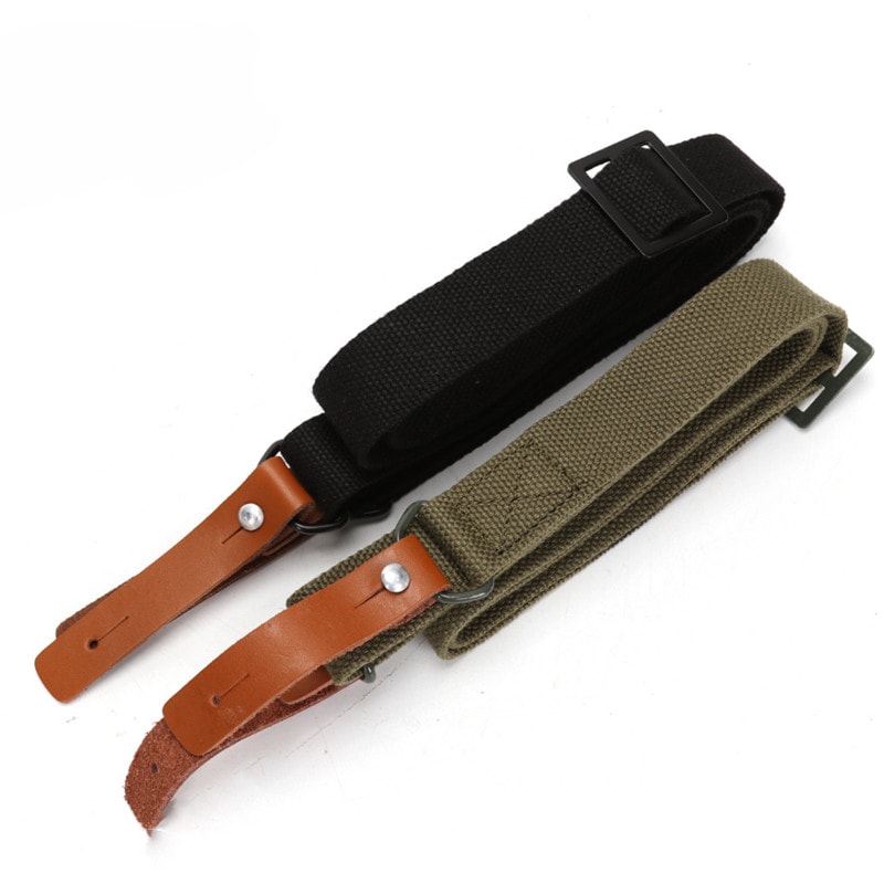 Heavy Duty Tactical Rifle Sling Adjustable Leather Gun Sling for Hunting and Shooting