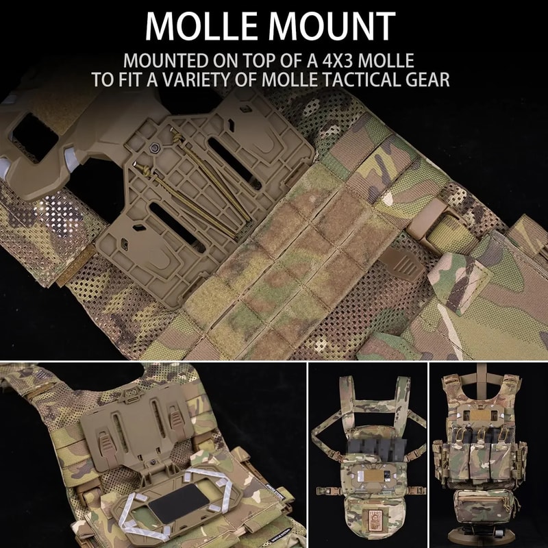 Tactical MOLLE Chest Phone Holder with Foldable Navigation Board for Hunting and Outdoor Gear