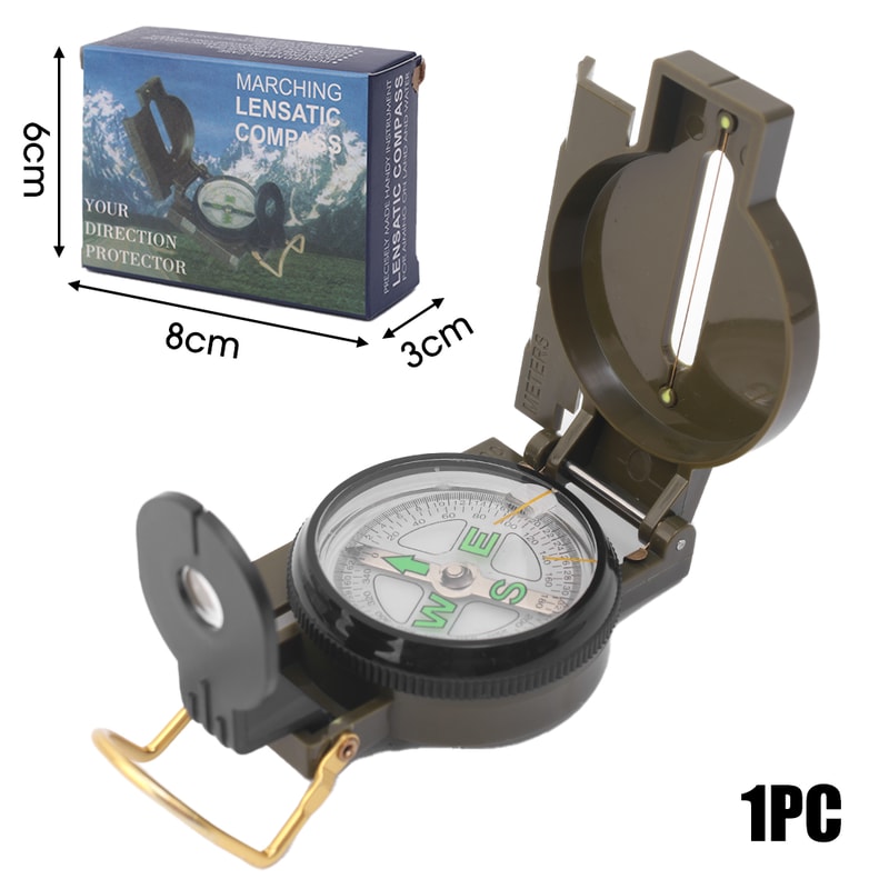 High Precision Military Compass Waterproof Hiking Navigation Tool for Outdoor Survival and Camping