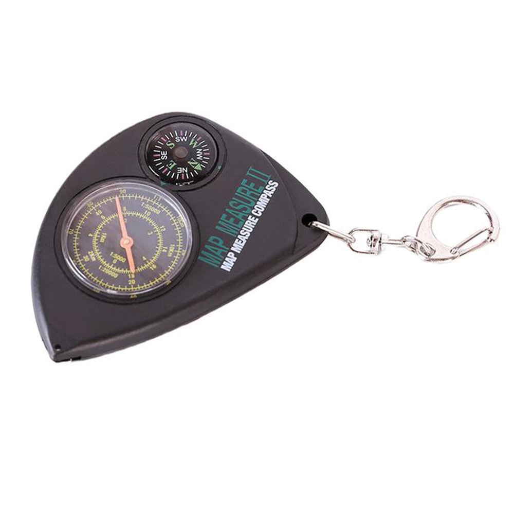 Multi Functional Compass Keychain with Map Scale and Rangefinder for Hiking and Navigation