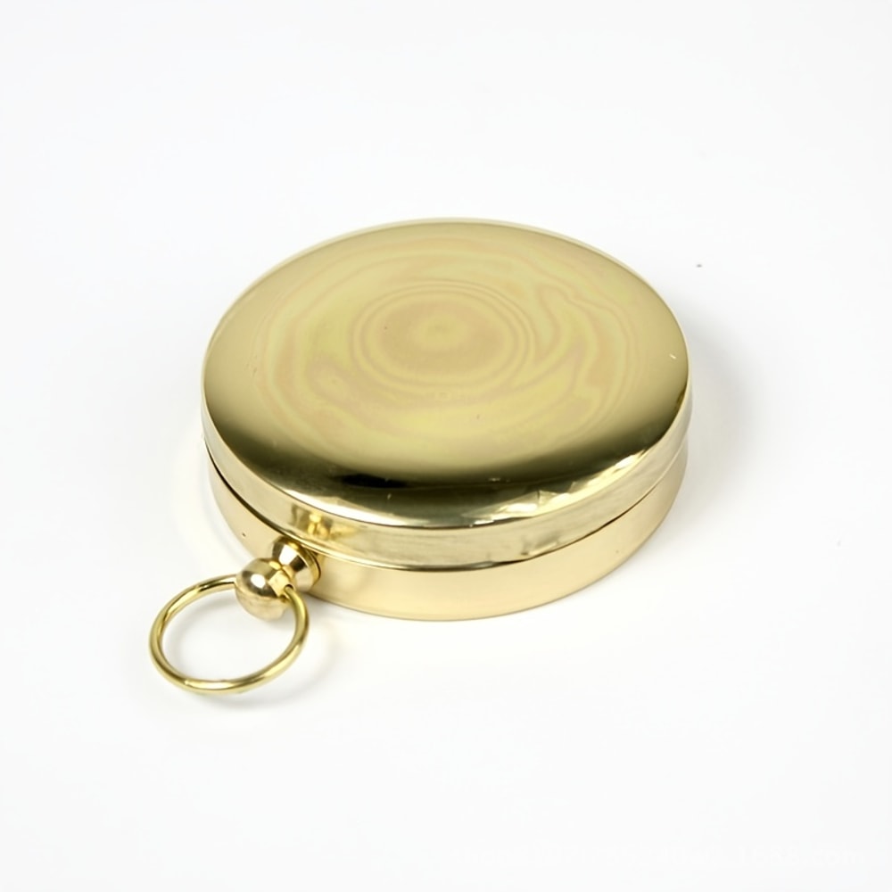 High Precision Brass Pocket Compass with Luminous Dial for Hiking and Navigation