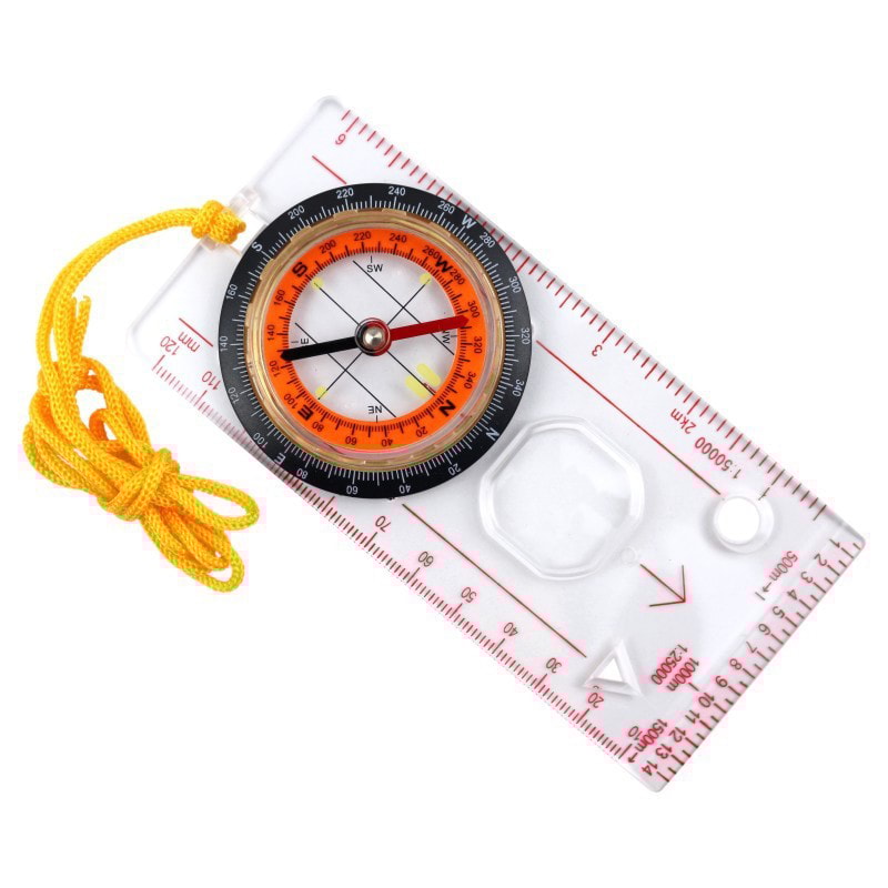 Portable Navigation Compass Ruler Multifunction Map Tool for Hiking Camping Survival