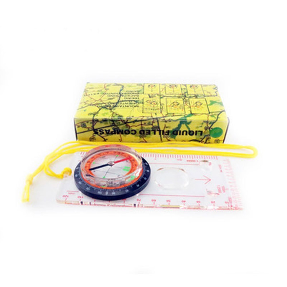 Portable Navigation Compass Ruler Multifunction Map Tool for Hiking Camping Survival
