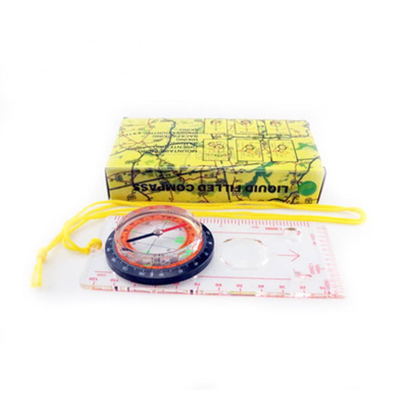 Portable Navigation Compass Ruler Multifunction Map Tool for Hiking Camping Survival