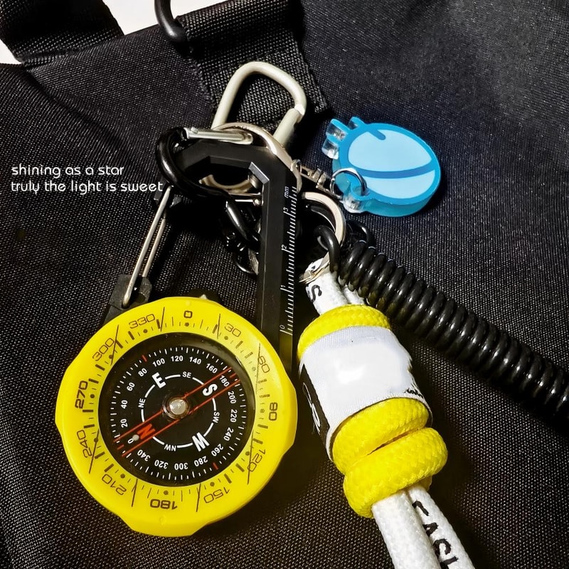 Waterproof Carabiner Compass Clip Portable Hiking Survival Direction Finder