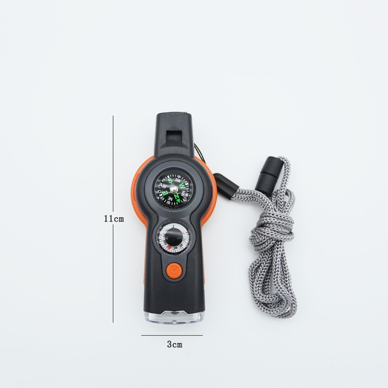 Multi Function Survival Whistle with Compass Flashlight for Camping Hiking Safety Gear