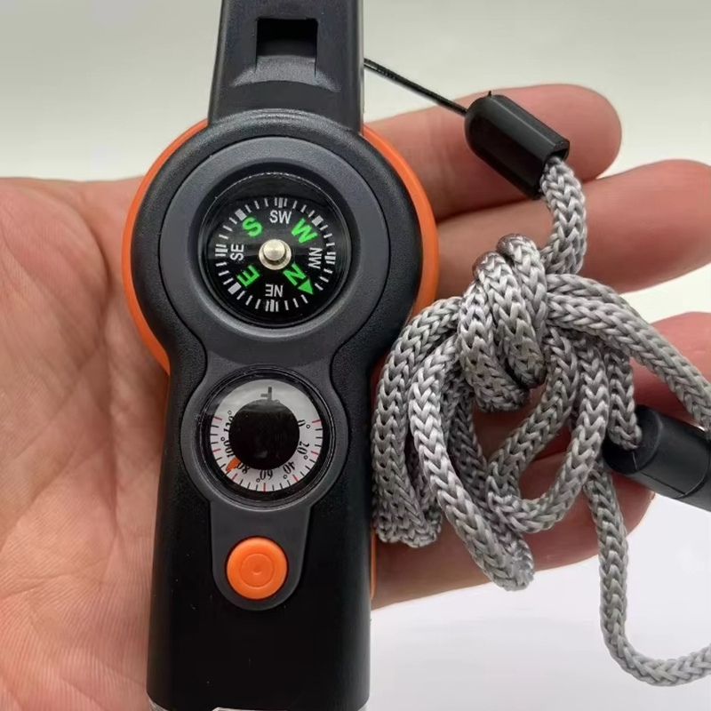 Multi Function Survival Whistle with Compass Flashlight for Camping Hiking Safety Gear