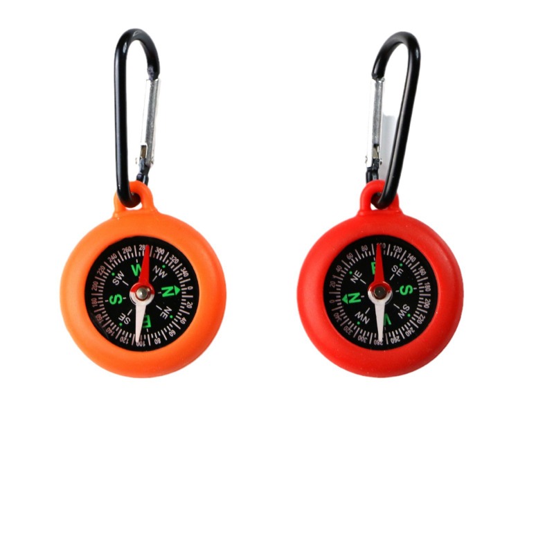 Outdoor Survival Compass with Carabiner Clip Portable Bushcraft Hiking Gear