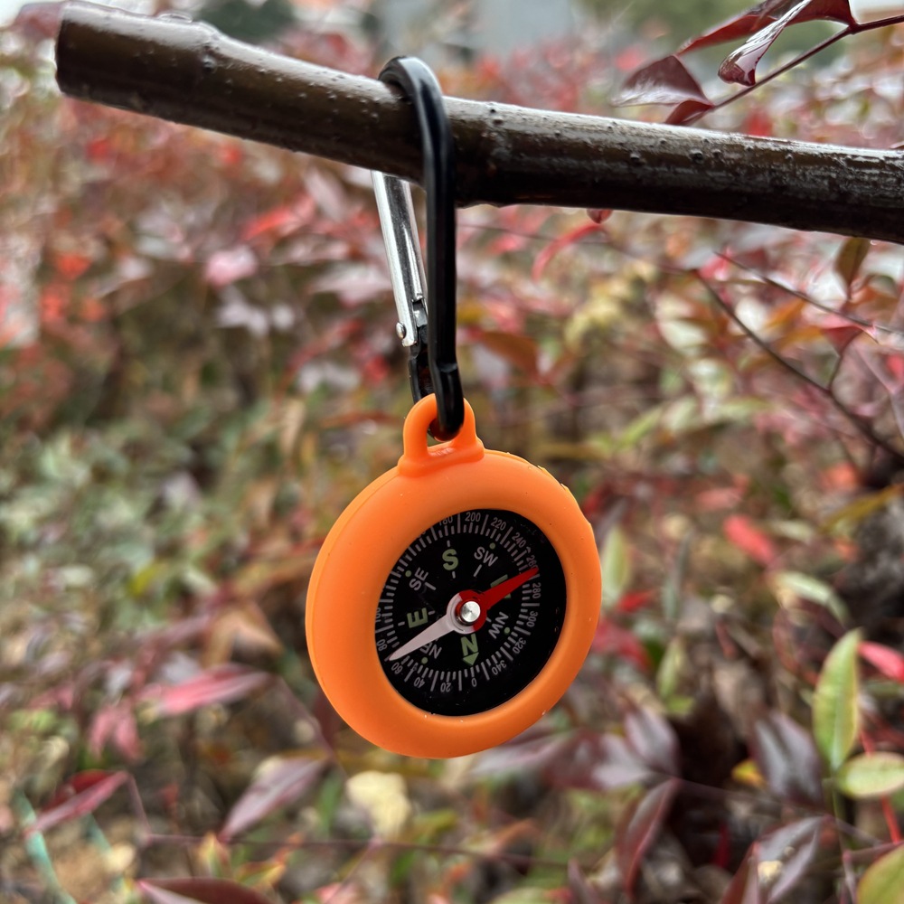 Outdoor Survival Compass with Carabiner Clip Portable Bushcraft Hiking Gear