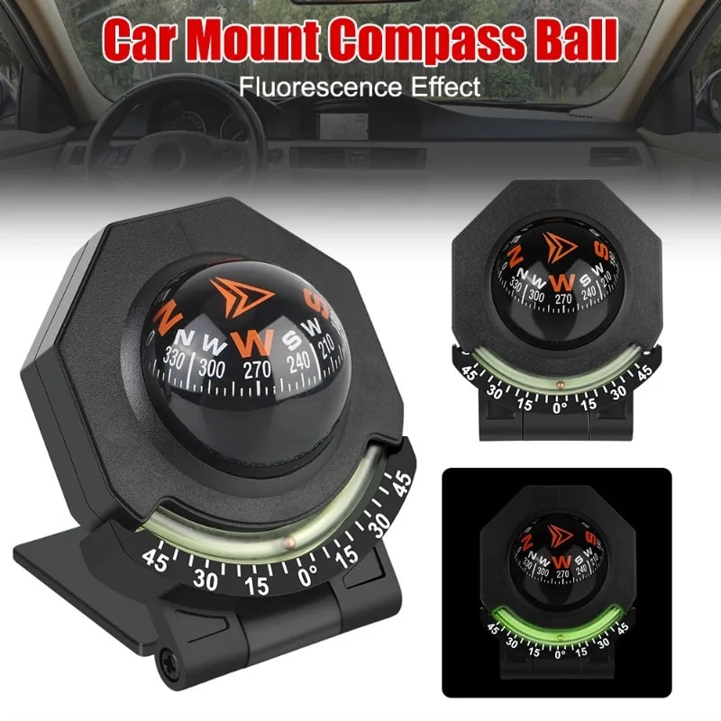 High Precision Car Dashboard Compass with Slope Meter for Off Road Navigation
