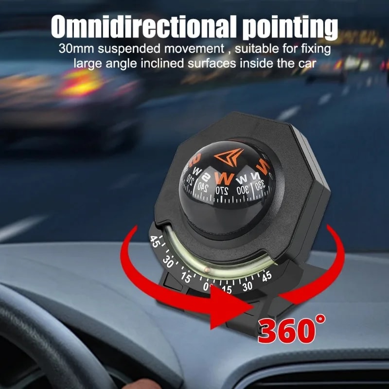 High Precision Car Dashboard Compass with Slope Meter for Off Road Navigation