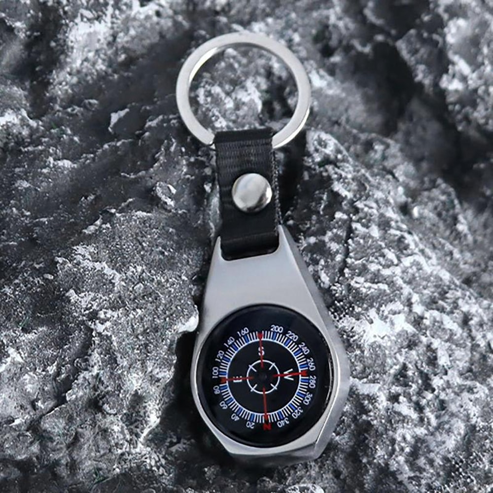 Compact Pocket Compass Keychain for Hiking and Camping Navigation