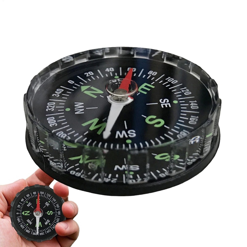 Compact Waterproof Hiking Compass with Sighting Lens for Outdoor Navigation Survival Gear