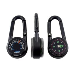 multifunctional hiking carabiner compass with thermometer keychain for outdoor survival gear
