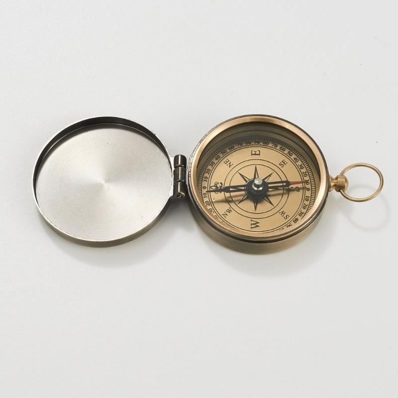 Vintage Pocket Compass Watch Necklace Outdoor Survival Compass for Hiking Camping Travel
