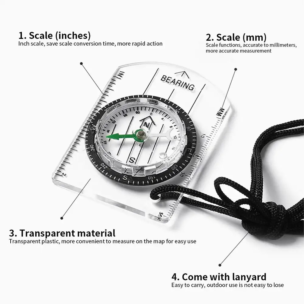 Professional Survival Compass for Hiking and Camping Navigation Tool