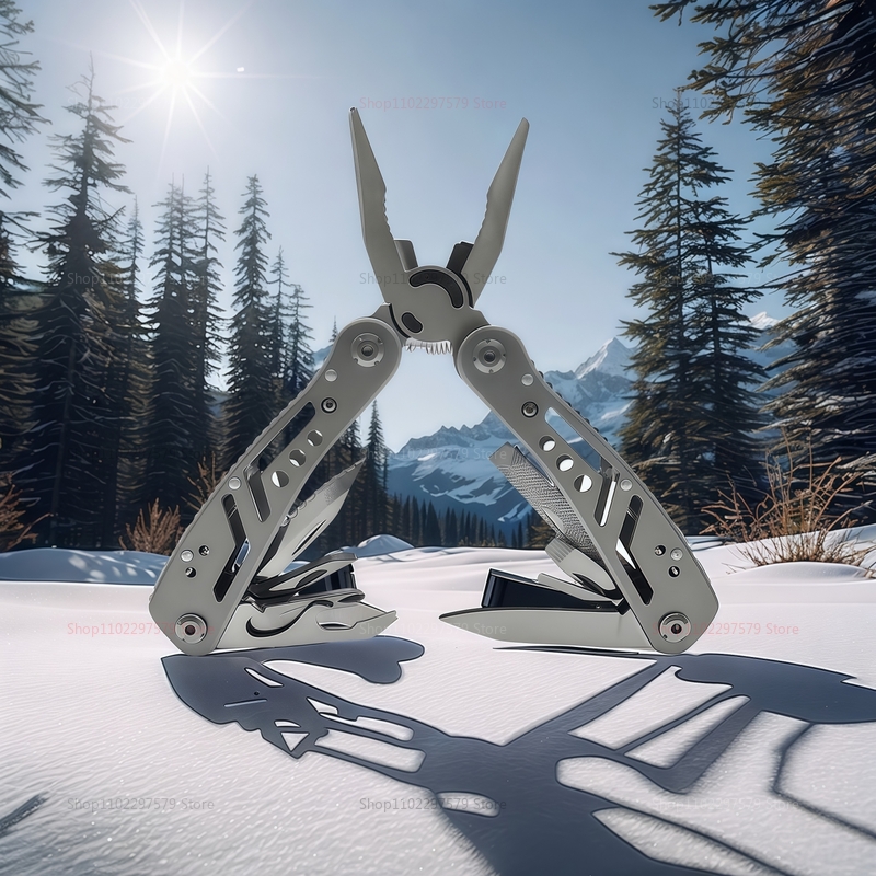 All-in-One multi tool pocket knife with pliers, portable tactical survival tool for camping and emergency repair