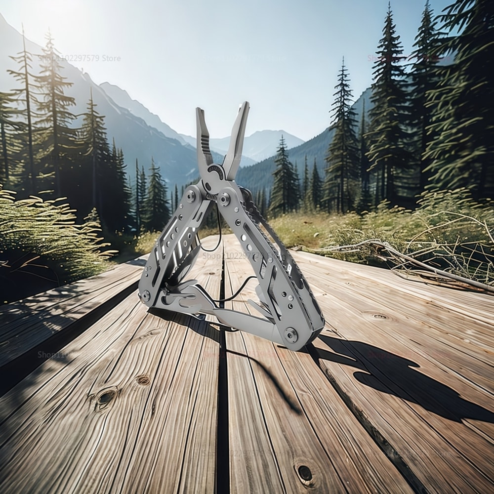 All-in-One multi tool pocket knife with pliers, portable tactical survival tool for camping and emergency repair