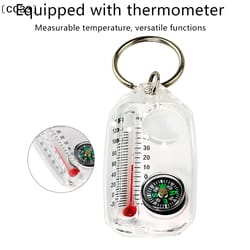 portable survival compass keychain with thermometer mini pocket outdoor navigation tool